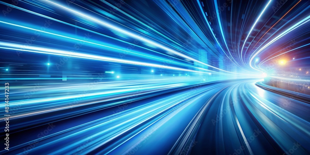 Motion blur effect illustration of fast movement, represented by abstract blue lines conveying the sense of speed Motion blur effect illustration of fast movement, represented by abstract blue lines conveying the sense of speed
