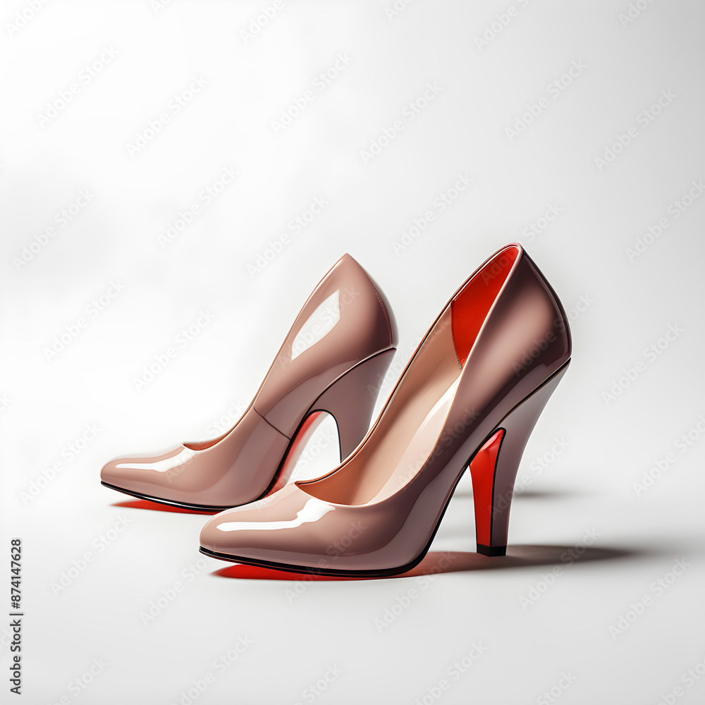 High heels stiletto fashion logo icon on white background, Generative AI High heels stiletto fashion logo icon on white background, Generative AI