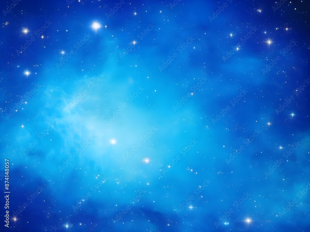 Vivid Blue Nebula with Stars Illuminating a Beautiful, Smooth Cosmic Background Vivid Blue Nebula with Stars Illuminating a Beautiful, Smooth Cosmic Background