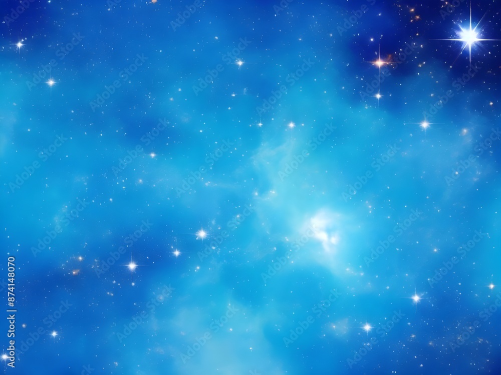 Vivid Blue Nebula with Stars Illuminating a Beautiful, Smooth Cosmic Background Vivid Blue Nebula with Stars Illuminating a Beautiful, Smooth Cosmic Background