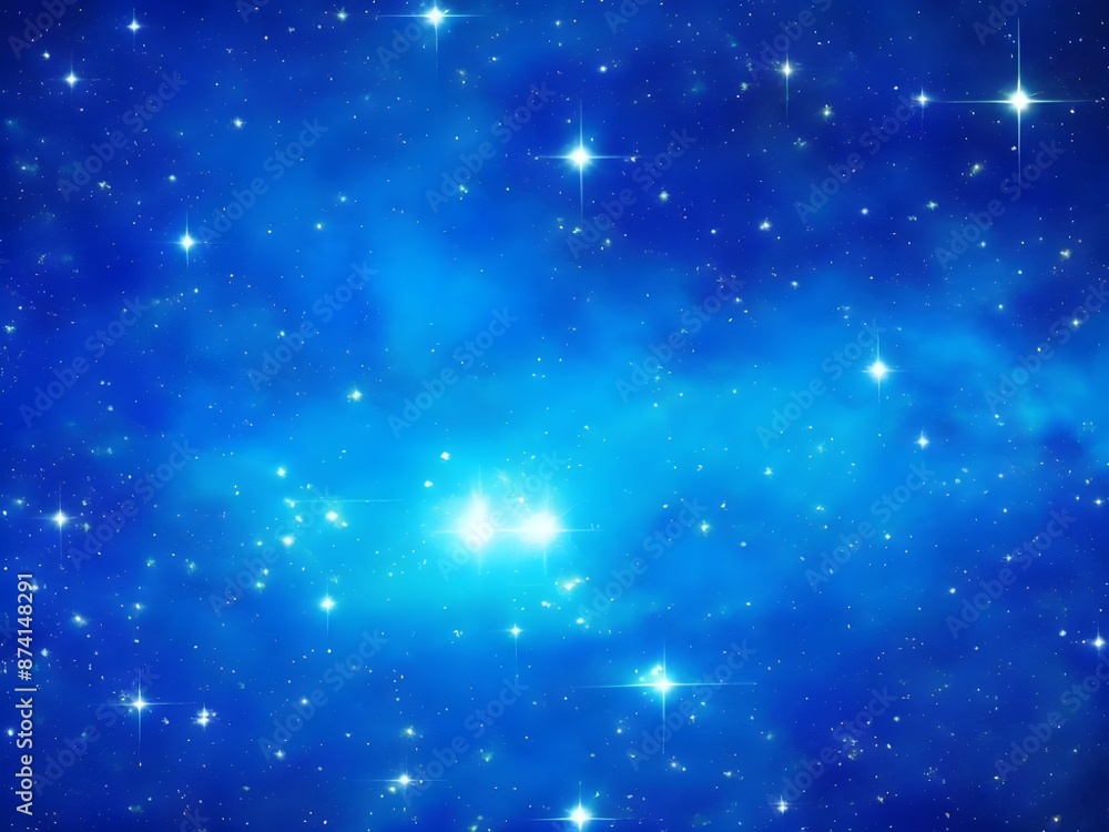 Vivid Blue Nebula with Stars Illuminating a Beautiful, Smooth Cosmic Background Vivid Blue Nebula with Stars Illuminating a Beautiful, Smooth Cosmic Background