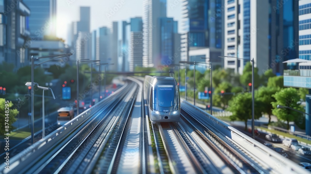 Fototapeta premium A modern city with efficient public transport networks