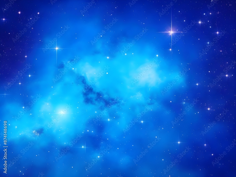 Vivid Blue Nebula with Stars Illuminating a Beautiful, Smooth Cosmic Background Vivid Blue Nebula with Stars Illuminating a Beautiful, Smooth Cosmic Background