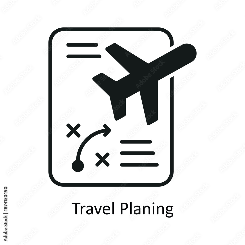 Travel Planing vector solid Design illustration. Symbol on White background EPS 10 File Travel Planing vector solid Design illustration. Symbol on White background EPS 10 File