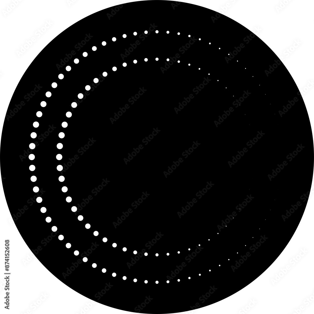 Circle with halftone dots. Design element for frame, logo, icon Circle with halftone dots. Design element for frame, logo, icon