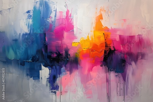 Vibrant Abstract Painting with Bold Brushstrokes