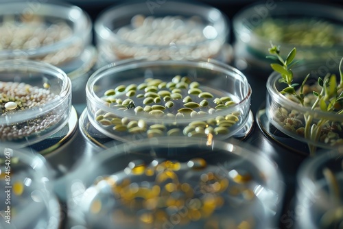 Seeds in petri dishes for genetic work