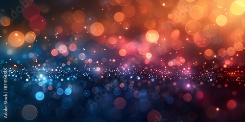 Colorful abstract bokeh background with glowing lights.
