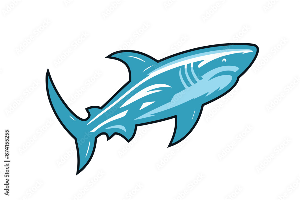 Obraz premium A jumping shark over the ocean