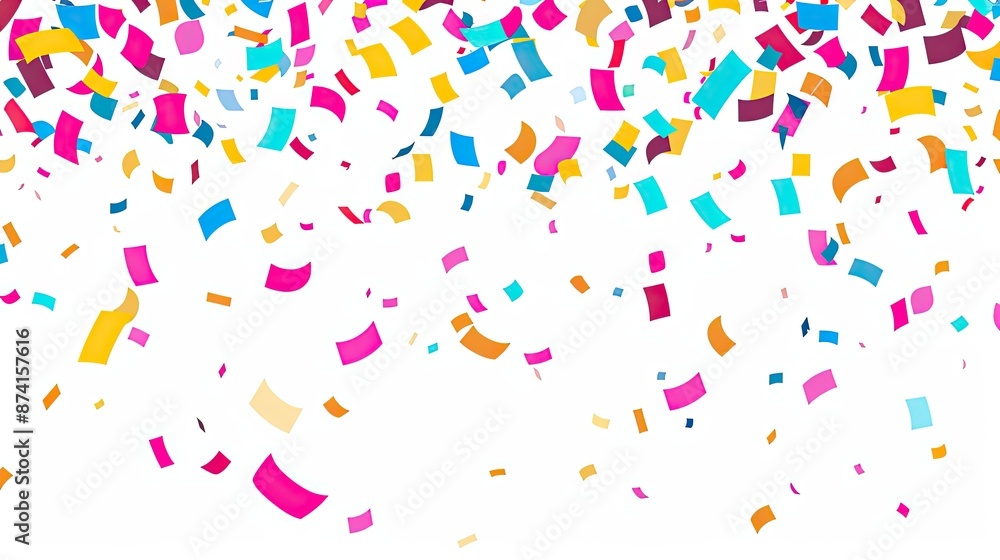 falling confetti isolated on white background falling confetti isolated on white background