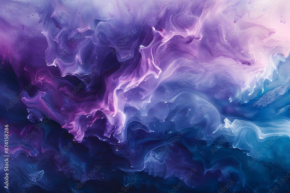 Fototapeta premium Ethereal Swirls of Purple and Blue Abstract Art