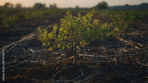 tree in the morning