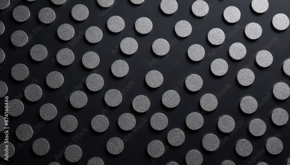 Silver Circles Pattern on Black Background. Silver Circles Pattern on Black Background.