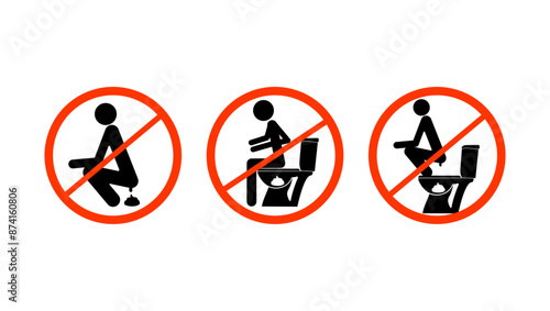 shitting is prohibited, black and red sign