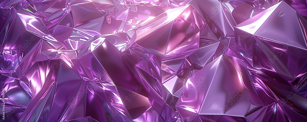 Some sparkling purple crystal stones were caught in the light from above Some sparkling purple crystal stones were caught in the light from above