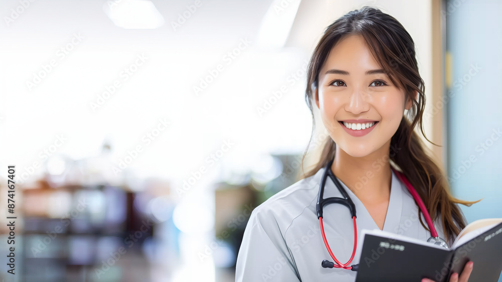 笑顔の女性の看護師 笑顔の女性の看護師