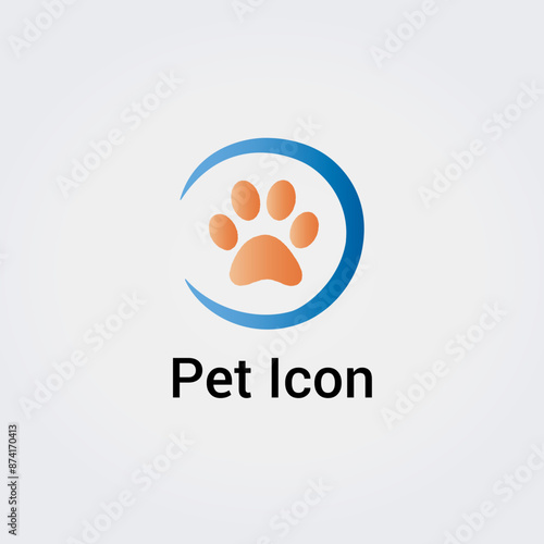 Logo Empreinte Pas Animal Icone Carte de Visite et Charte Graphique Entreprise Vétérinaire Soins Animaux Plusieurs Couleurs