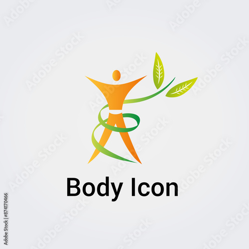 Silhouette Corps avec symbole de l'infini Icône Illustration graphique Symbole Nature, Sports et Fitness, Logo pour les entreprises Couleurs