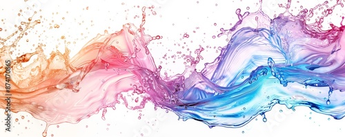 Abstract colorful liquid splash, vibrant and dynamic.