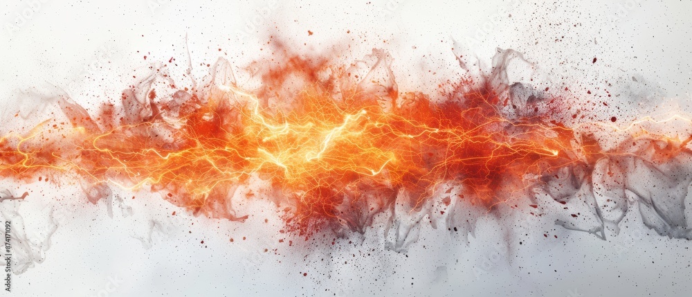 Abstract fiery explosion on a white background. Abstract fiery explosion on a white background.