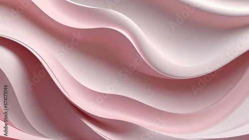 Abstract waves background, contrast flowing lines. Light pink and white color. Beautiful design concept. Copy space