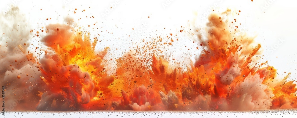 Abstract orange and white explosion isolated on white background. Abstract orange and white explosion isolated on white background.