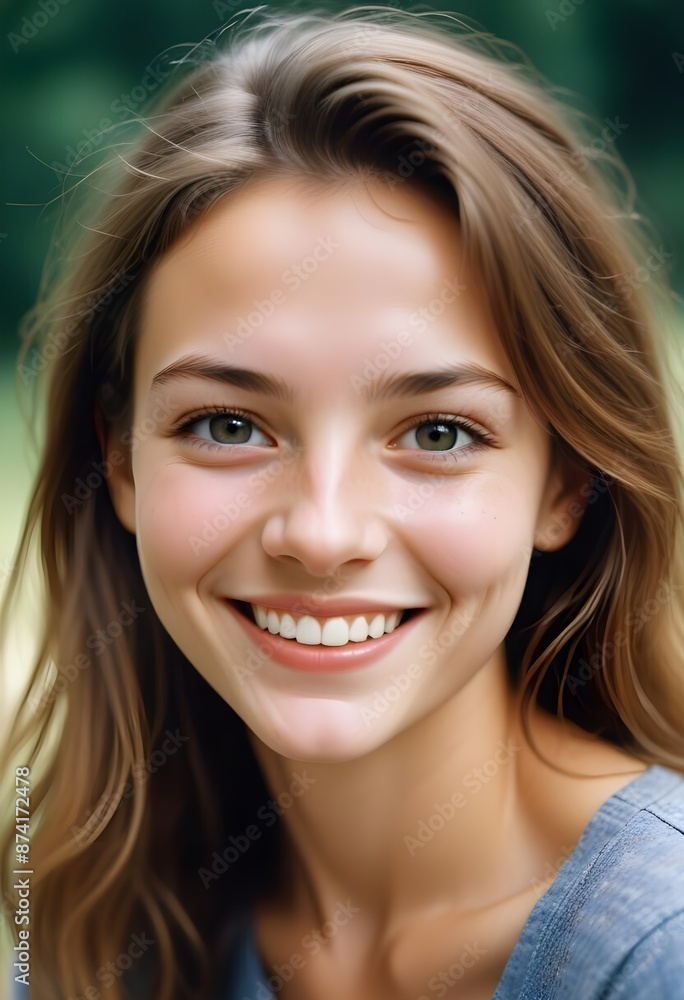 A young Caucasian woman smiling at the camera A young Caucasian woman smiling at the camera