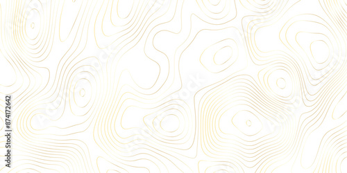 Abstract background wavy topographic line contour geography map. Seamless pattern and banner design. Modern and dynamic feel to topographic mapping vector illustration.	