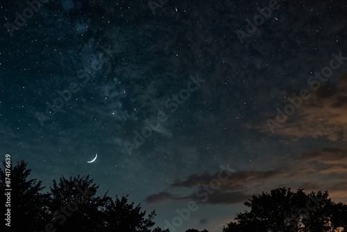 night sky with moon and stars © Cams
