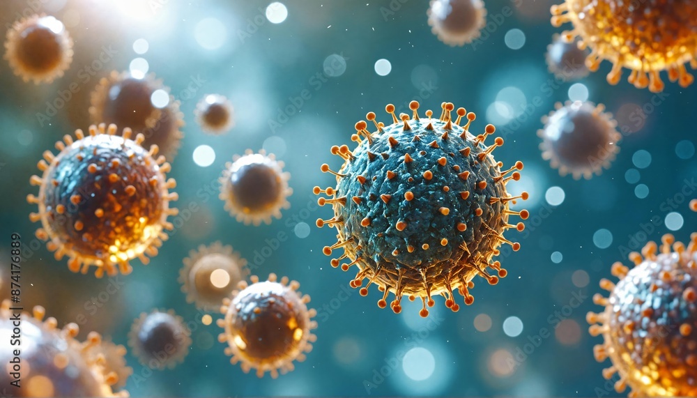 Exploding Virus Particles in Medical Research, Microscopic Analysis of Dangerous Global Virus Exploding Virus Particles in Medical Research, Microscopic Analysis of Dangerous Global Virus