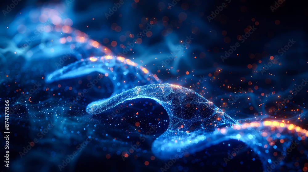 background digital of double helix in colored background digital of double helix in colored