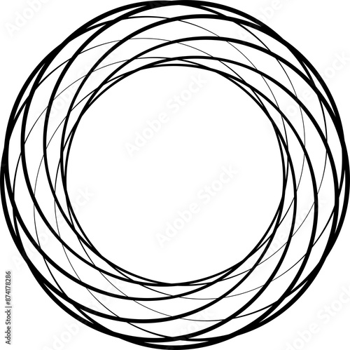 Overlapping circles and round. Graphic overlay design