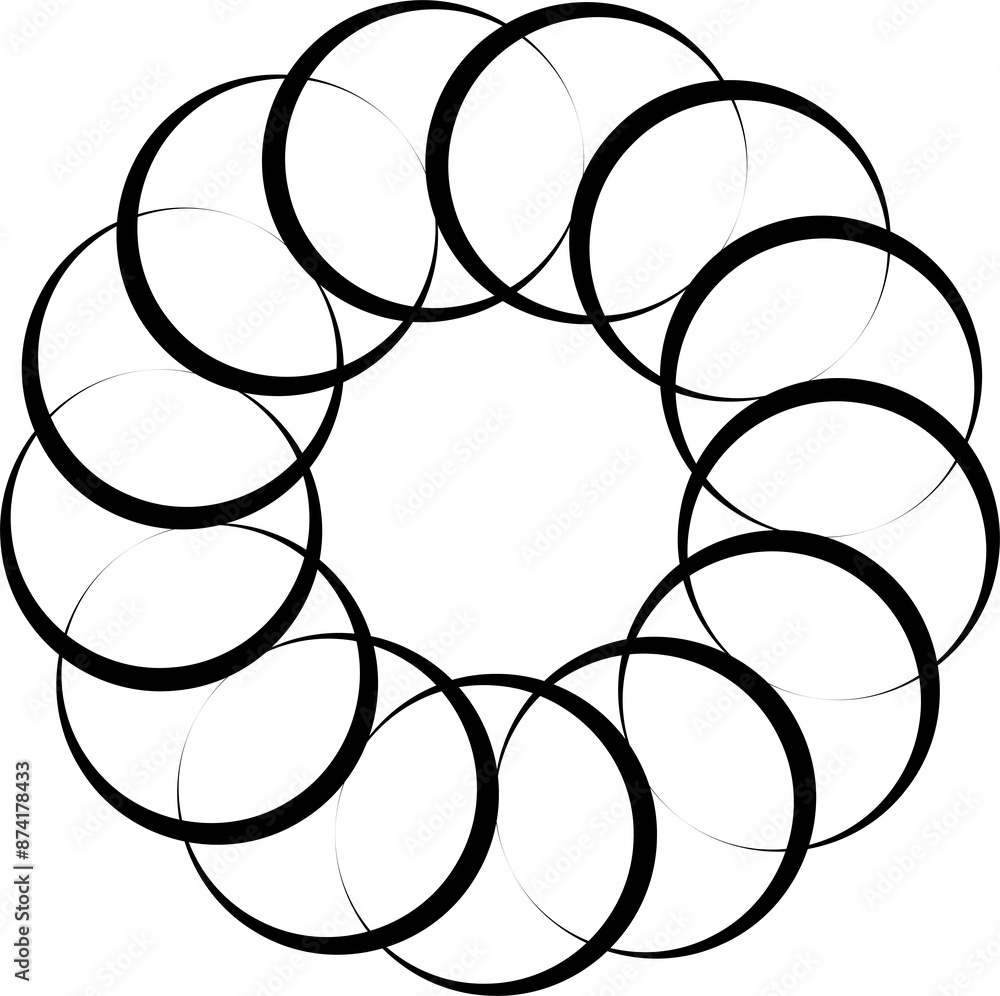 Overlapping circles and round. Graphic overlay design Overlapping circles and round. Graphic overlay design