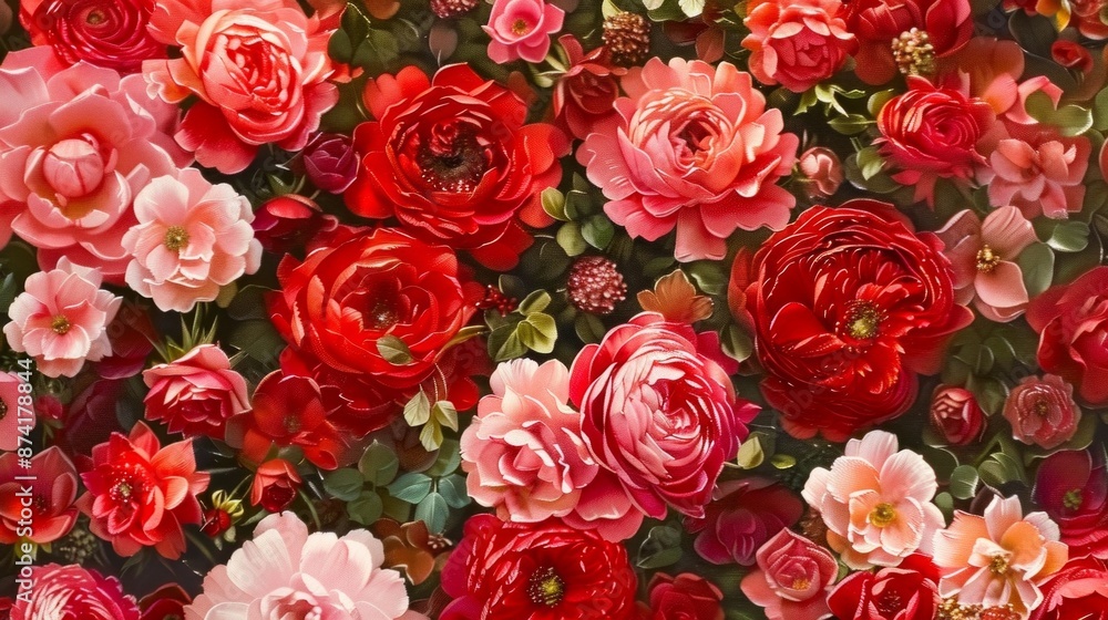 Red floral background Red floral background