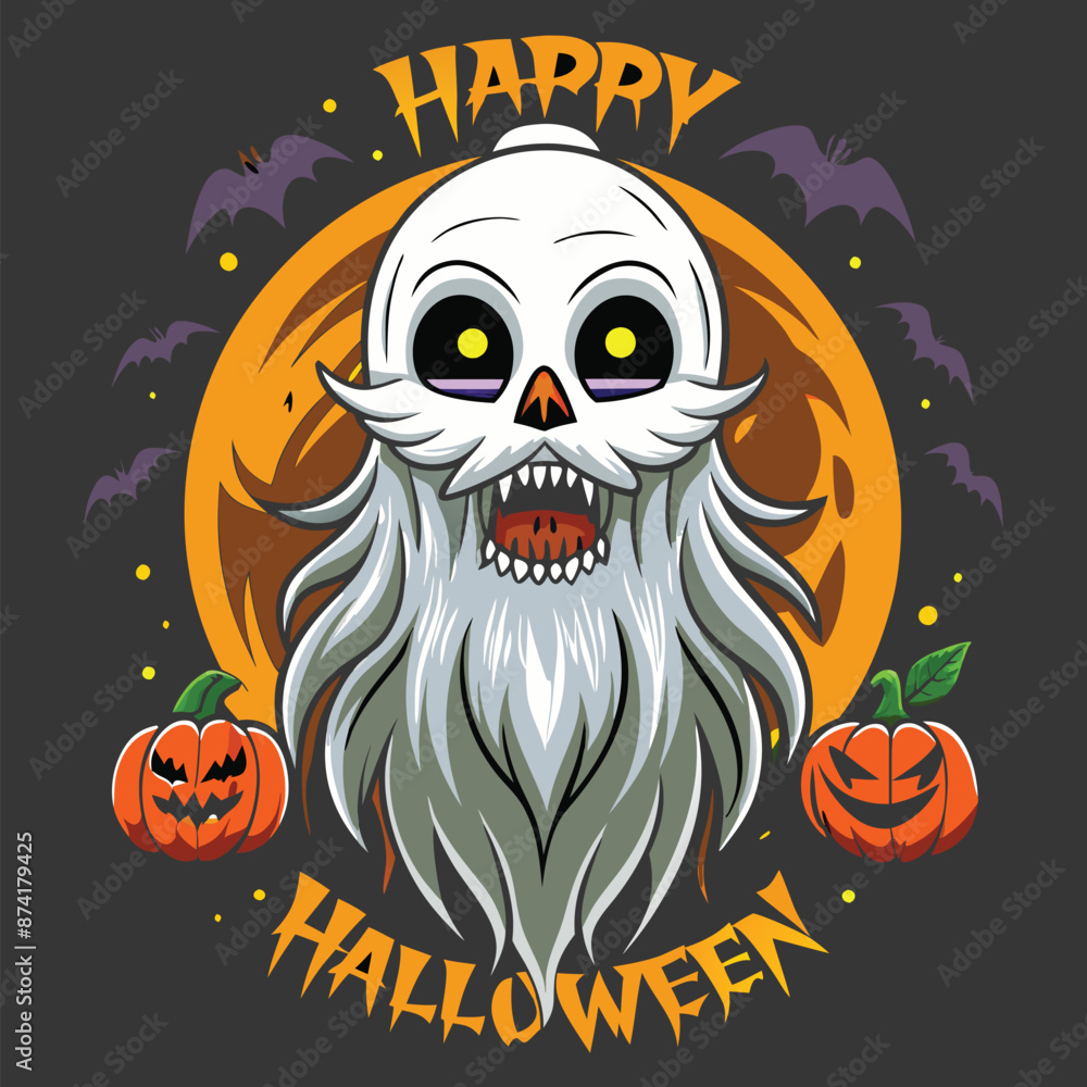 Obraz premium A Smokey happy Halloween time. T-shirt design.