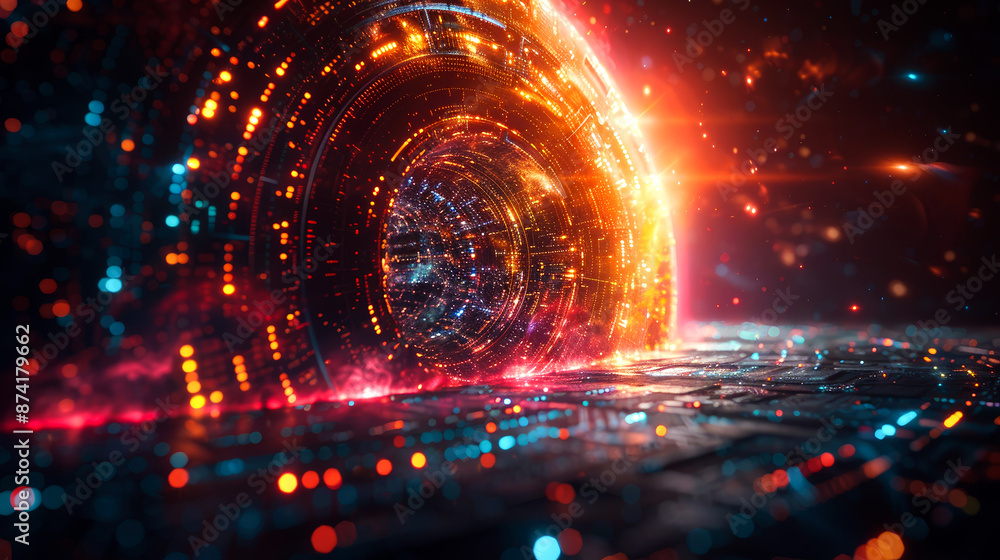 Fototapeta premium background digital of technology futuristic of AI