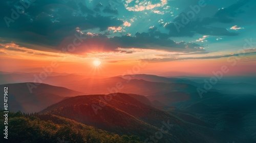 Sunset Over Mountains