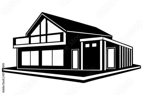 morden house silhouette Vector illustration graphic design.