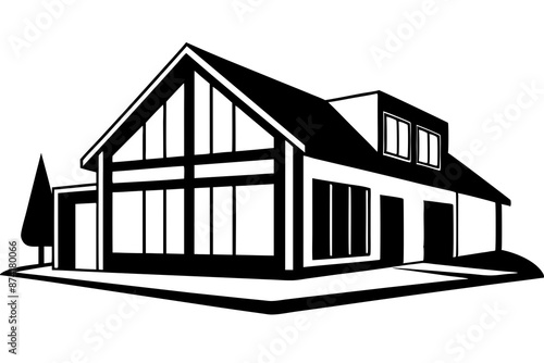 morden house silhouette Vector illustration graphic design.