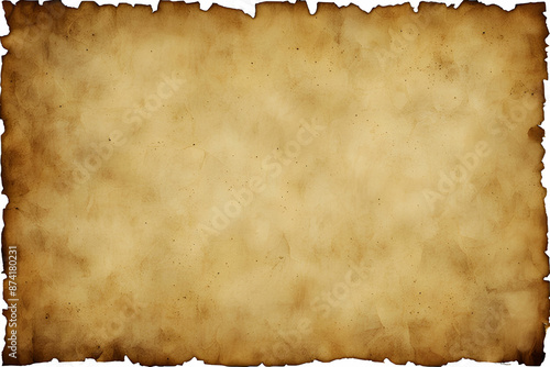 Papel antigo com textura envelhecida e bordas desgastadas e rasgadas 
