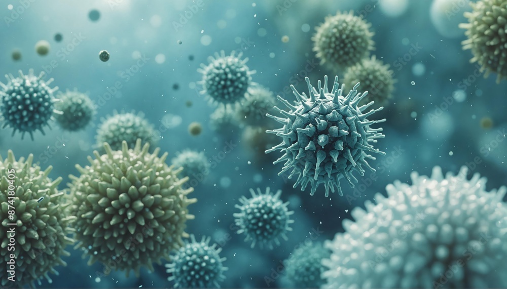 Microscopic View of Infectious Virus in Medical Research, Virus and Medical Prevention Microscopic View of Infectious Virus in Medical Research, Virus and Medical Prevention