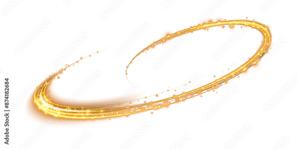 Sparks of dust and golden or yellow stars shine with special light. Trace of speed lines. Christmas light effect. Sparkling particles of magic dust. Abstract light lines of movement and speed. PNG. Sparks of dust and golden or yellow stars shine with special light. Trace of speed lines. Christmas light effect. Sparkling particles of magic dust. Abstract light lines of movement and speed. PNG.