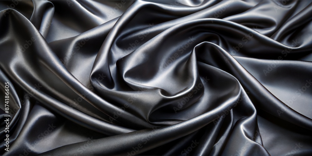 Obraz premium Black Elegant Satin Silk Fabric