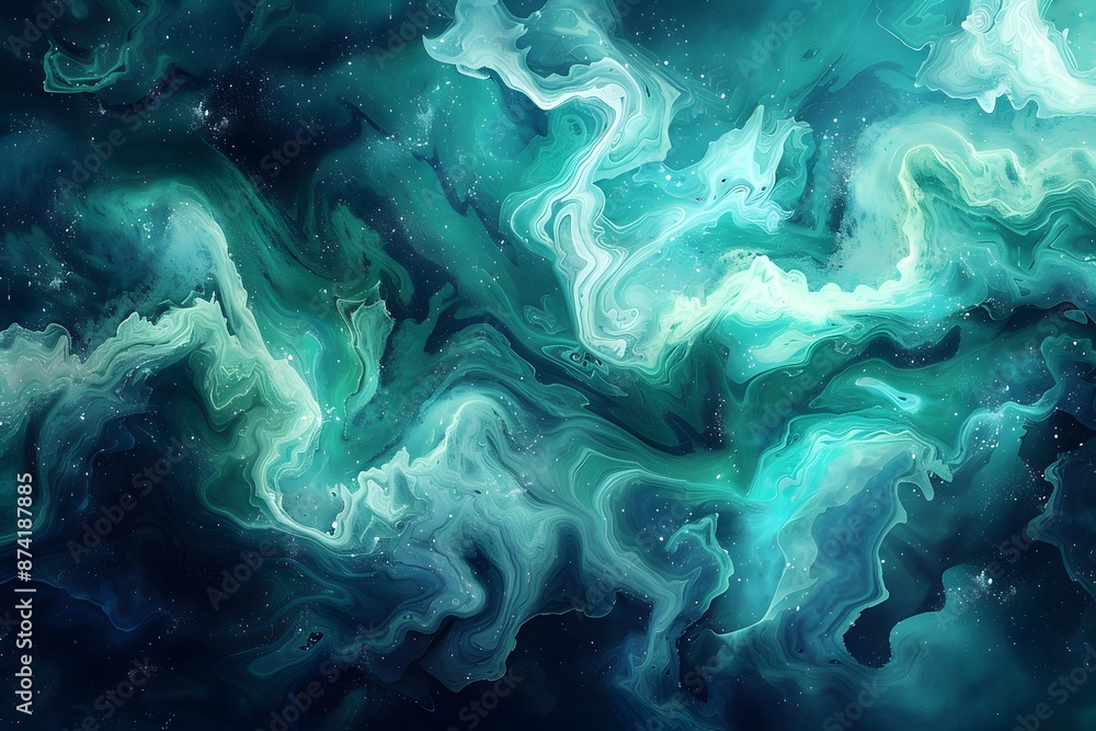 Mesmerizing Abstract Swirls of Teal and White Mesmerizing Abstract Swirls of Teal and White