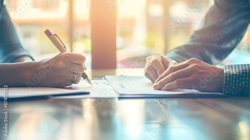 Customers signing leasing agreements in the office are engaged in a pivotal moment of their leasing journey. Seated across from leasing agents at modern, well-lit desks,they carefully review the terms