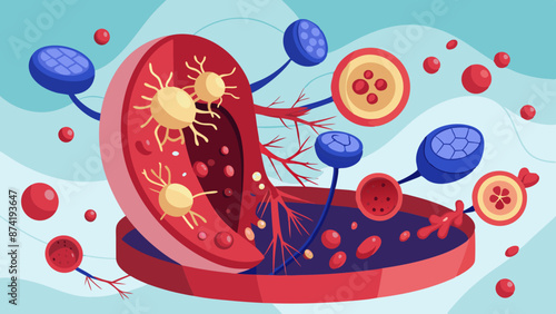 Colorful Digital Illustration of Neurons and Synapses in the Brain