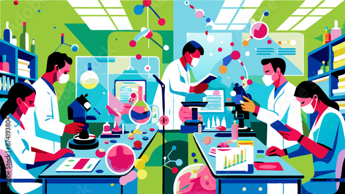 Multicultural Laboratory Scientists Engaged in Research and Analysis