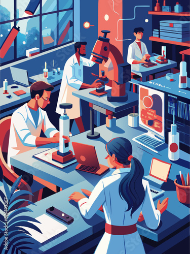 Modern Scientific Research Laboratory with Diverse Team of Professionals