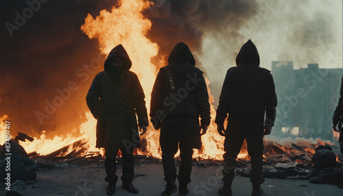 A violent riot or street fi...
