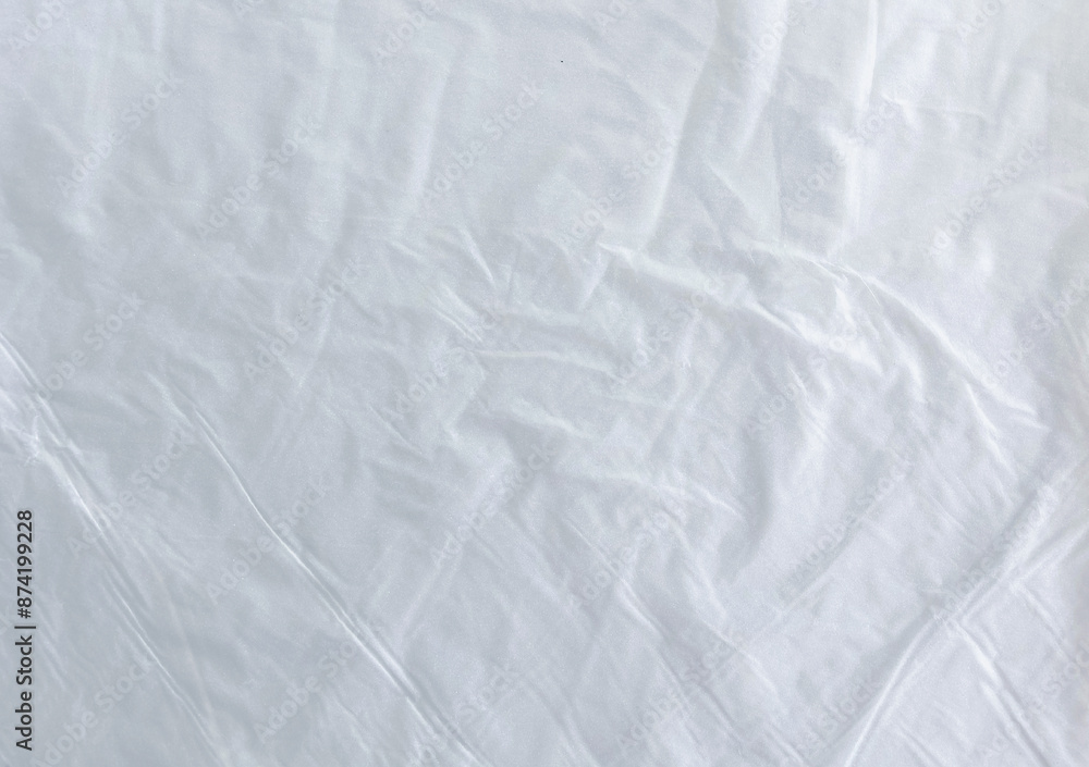 Fototapeta premium Closeup white recycle plastic bag texture, abstract background